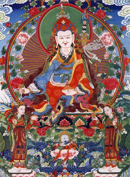 Guru Pamasambhava with Yeshe Tsogyal and Mandarava
